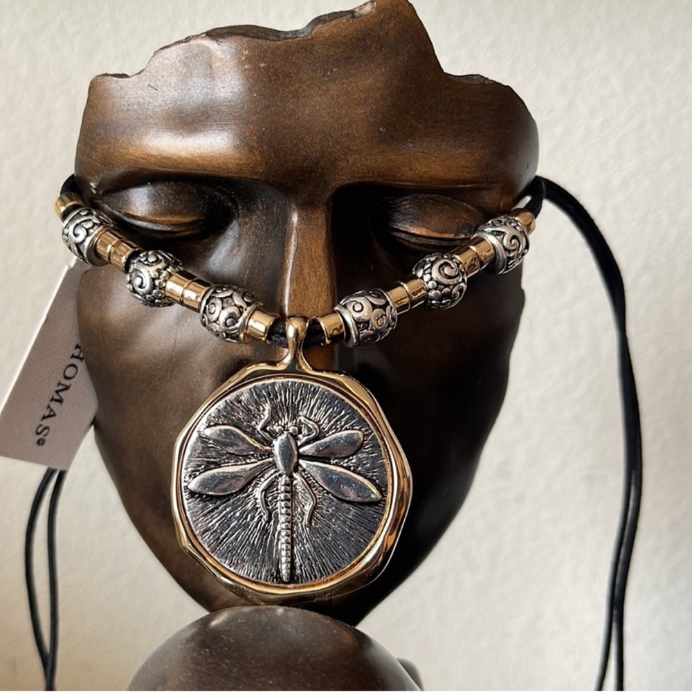 Necklace Dragonfly Silver ajustable gold/silver pendant,  by St Thomas New.